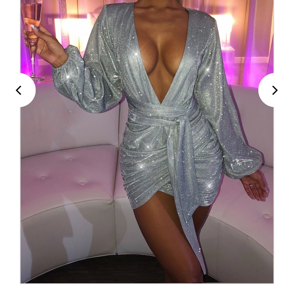 silver dress